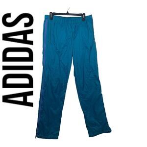 Vintage Adidas mens medium zipper breakaway windbreaker track pants blue mesh gy